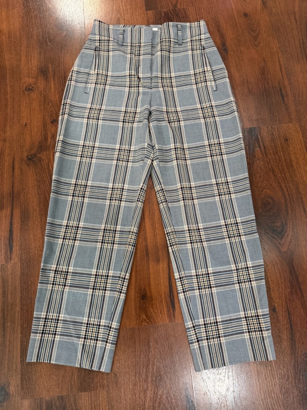 Wilfred Aritzia Plaid Career Cropped Ankle Pants Women's Size 4 no belt